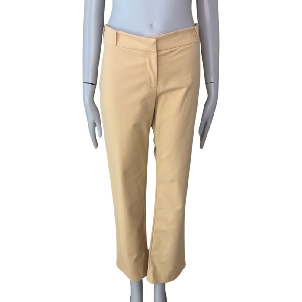 PIAZZA SEMPIONE Made in Italy Chelsea Stretch Cotton Dress Pants Yellow
